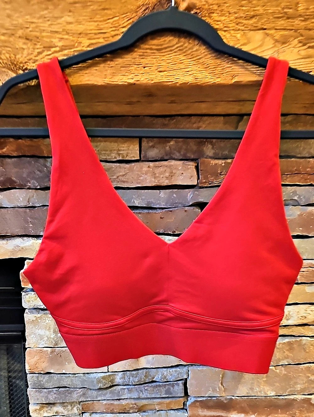 Fabletics PureLuxe Push-Up Low Impact Bra Red